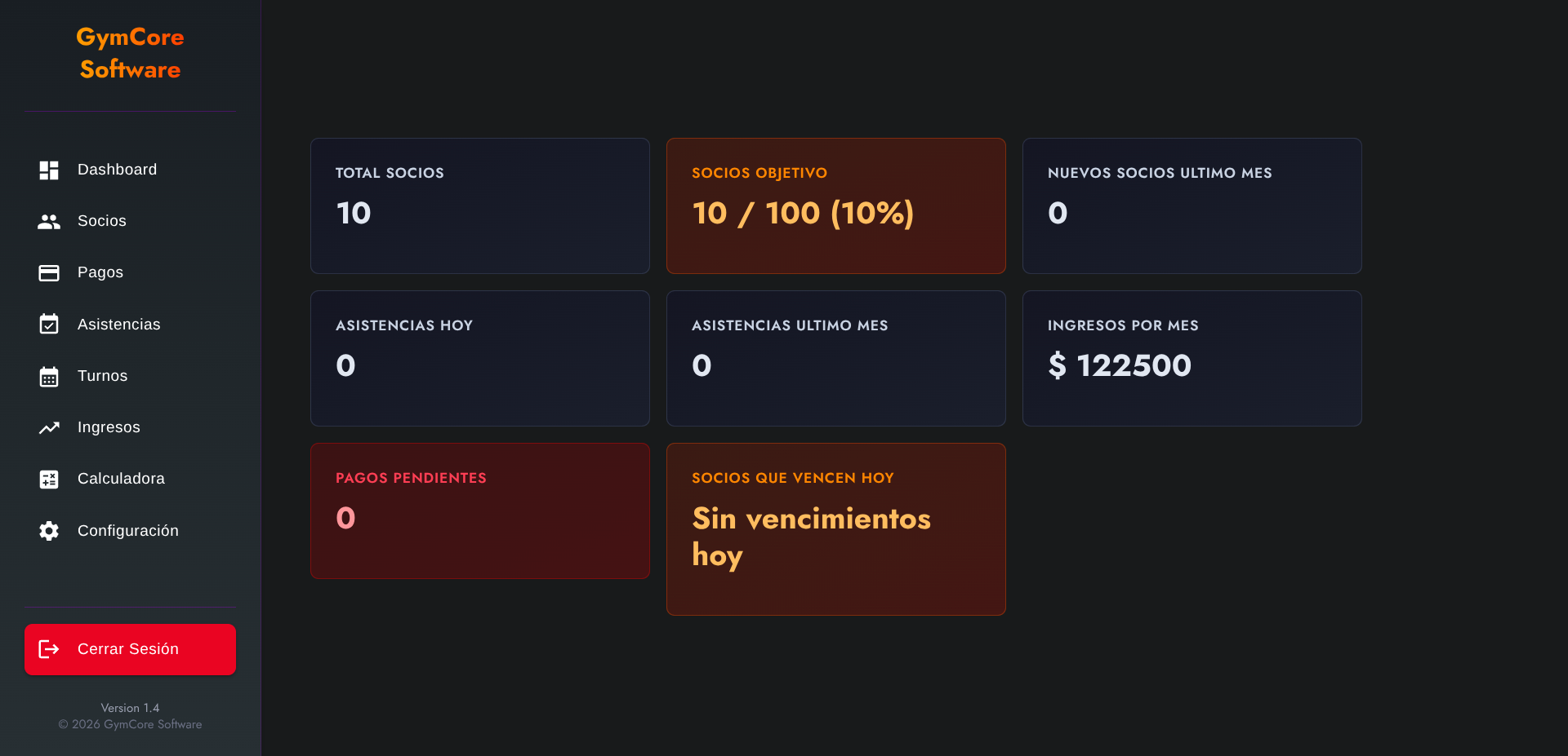 Panel administrativo